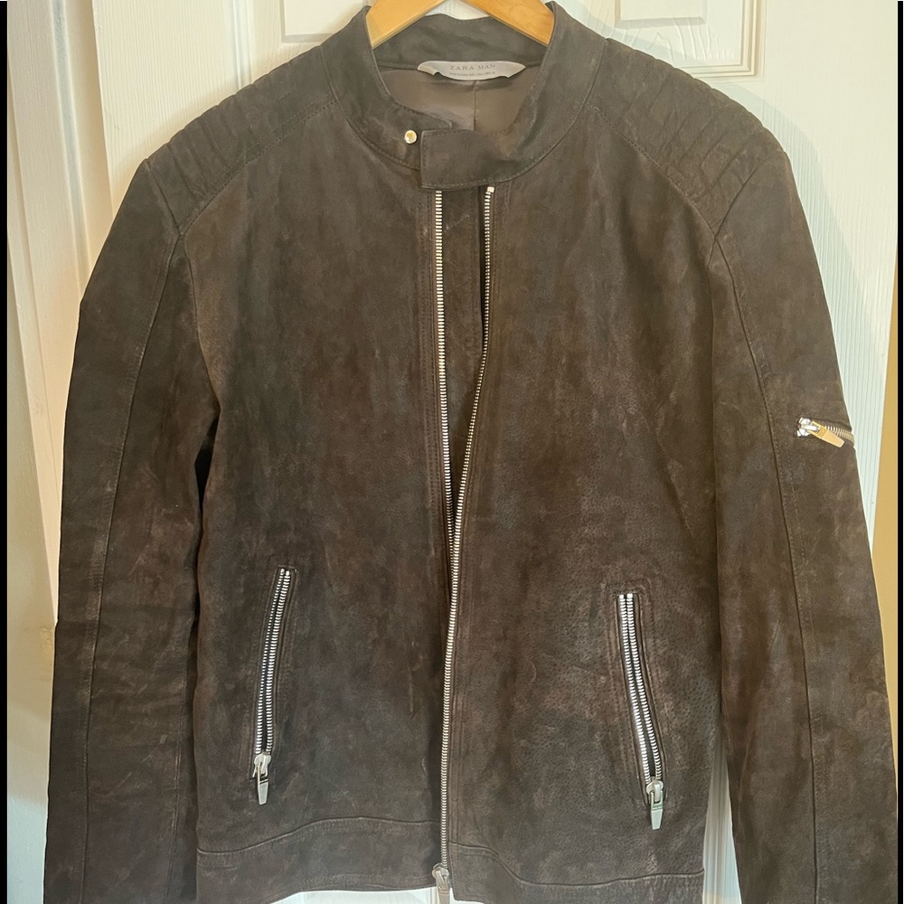 100% Suede Leather Moto Jacket